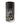 Cylindrical matches holder with a black top and bottom, and a white middle featuring a detailed illustration of a building and people.