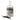 A clear glass bottle filled with beige toothpicks and decorated with a black winter village label, with several black-and-white toothpicks placed in front on a white background.